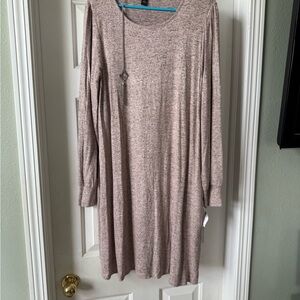 AB Studio Pink Long Sleeve Sweater Dress